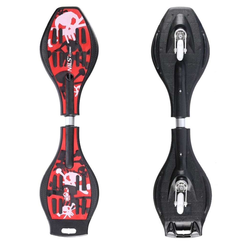 NILS Waveboard Original Red MED LYS I HJULENE