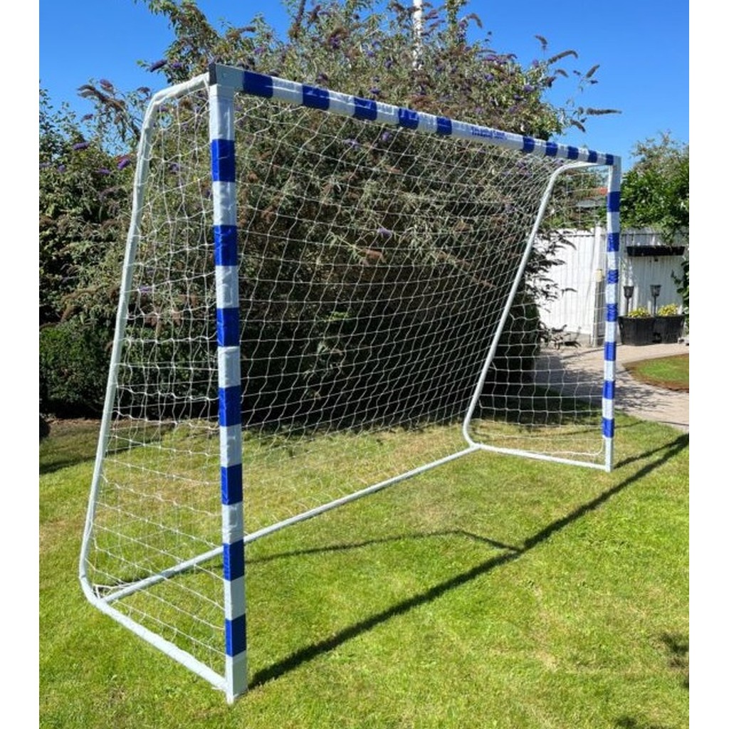 RASK Fodboldmål 300 x 200 cm Hvid/blå til haven