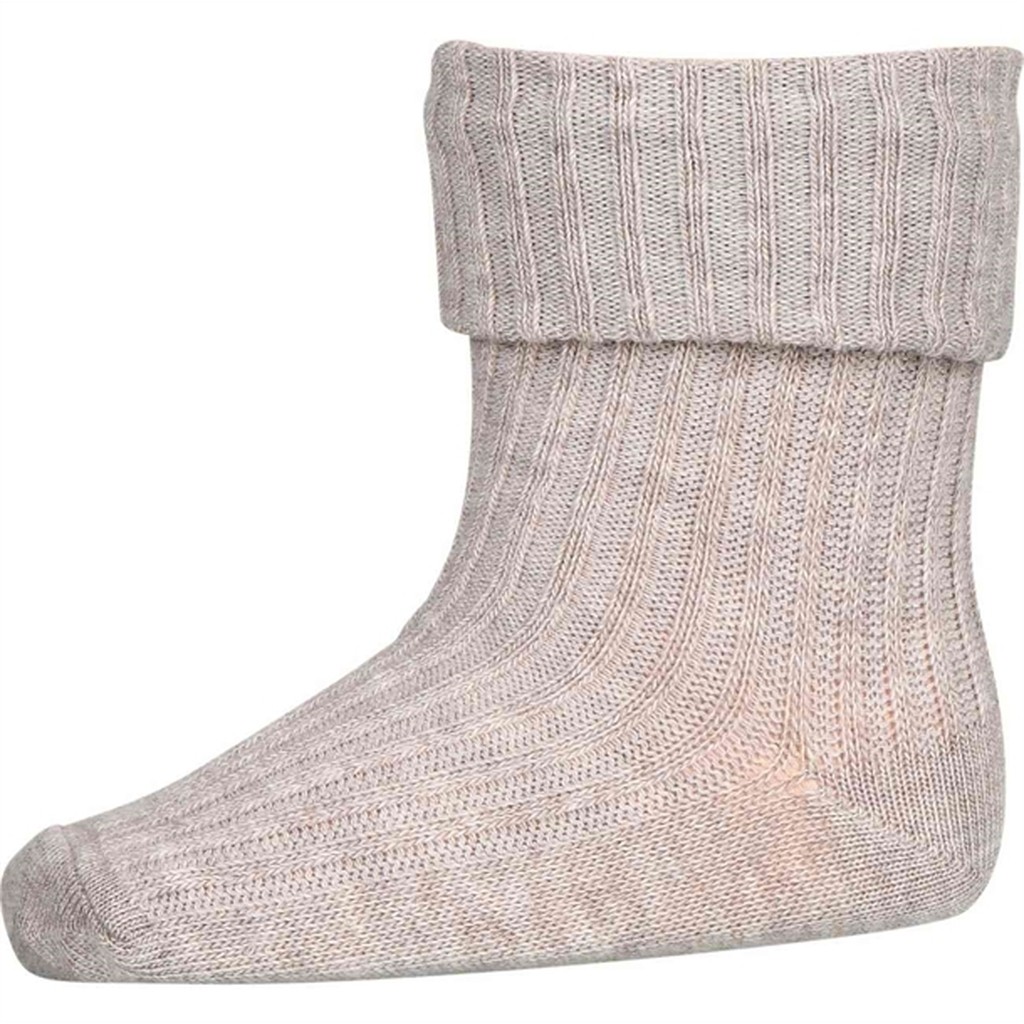 MP Strømper Cotton Rib Light Brown Melange