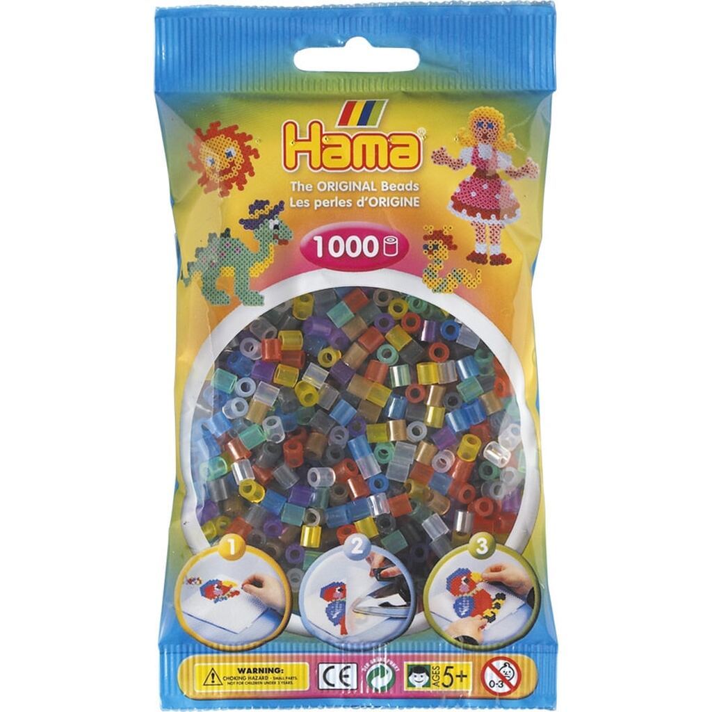 Hama Perler - 1000 stk transp. mix - Midi (207-53)