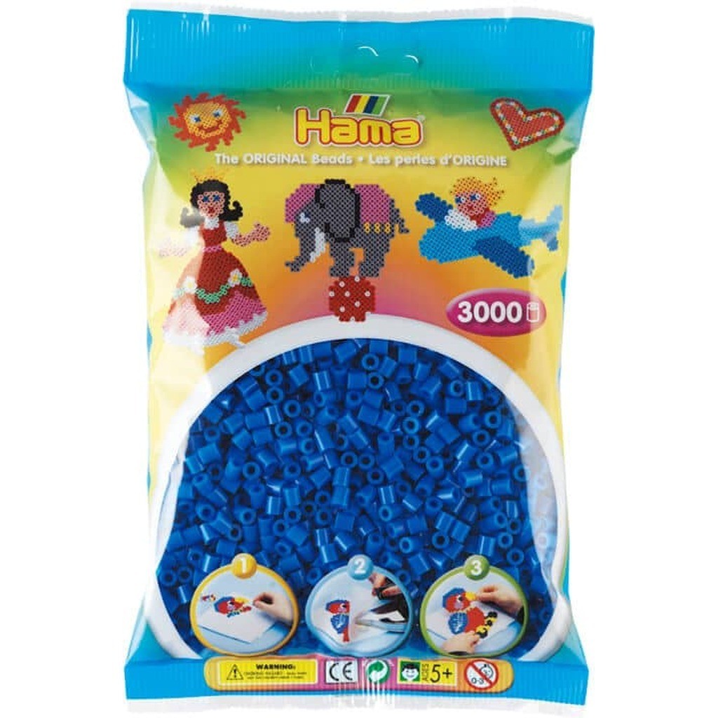 Hama Perler  3000 stk Lys blå Midi (201-09)