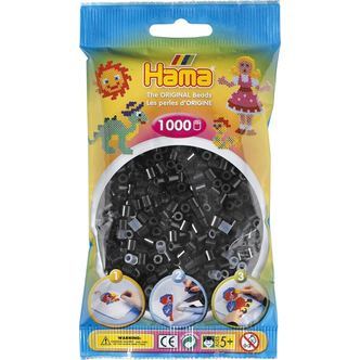 Hama Perler - 1000 stk sort - Midi (207-18)