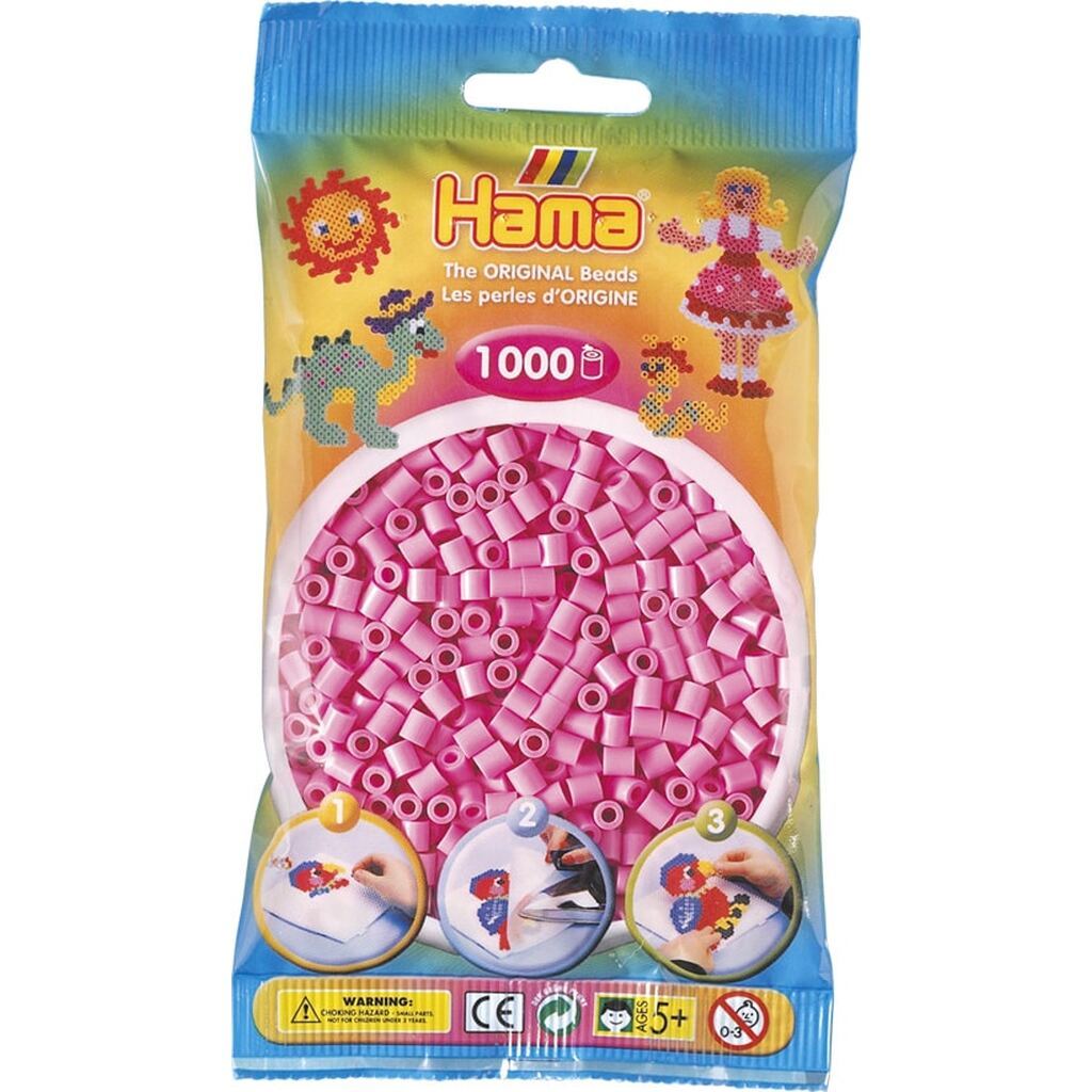 Hama Perler - 1000 stk Pastel pink - Midi (207-48)