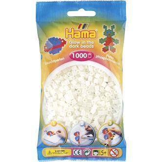 Hama Perler - 1000 stk selvlysende grøn - Midi (207-55)