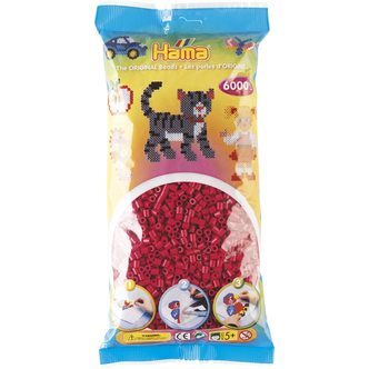 Hama Perler  6000 stk Vin Rød Midi (205-29)