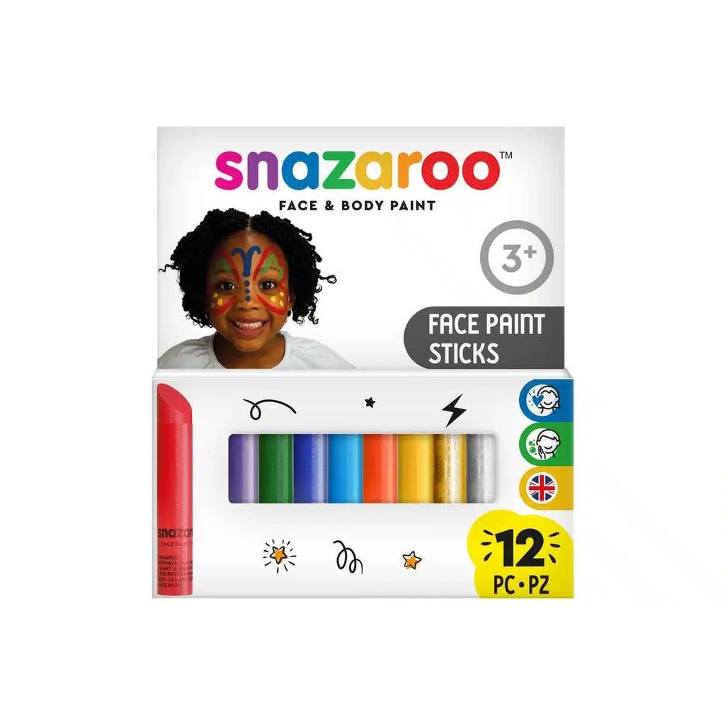 Snazaroo Sminkefarver stifter 12stk.