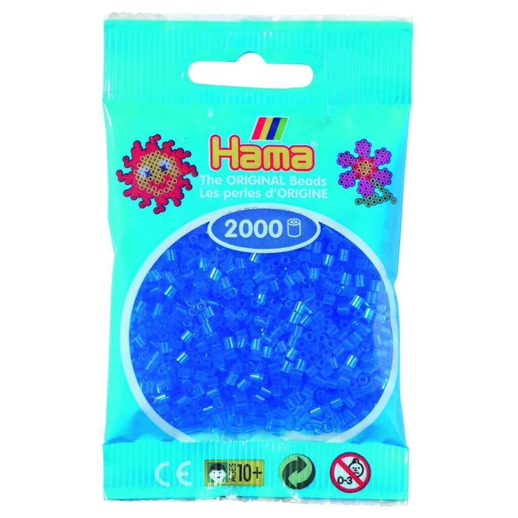 Hama Mini Perler  2.000 stk transp. blå - Mini (501-15)