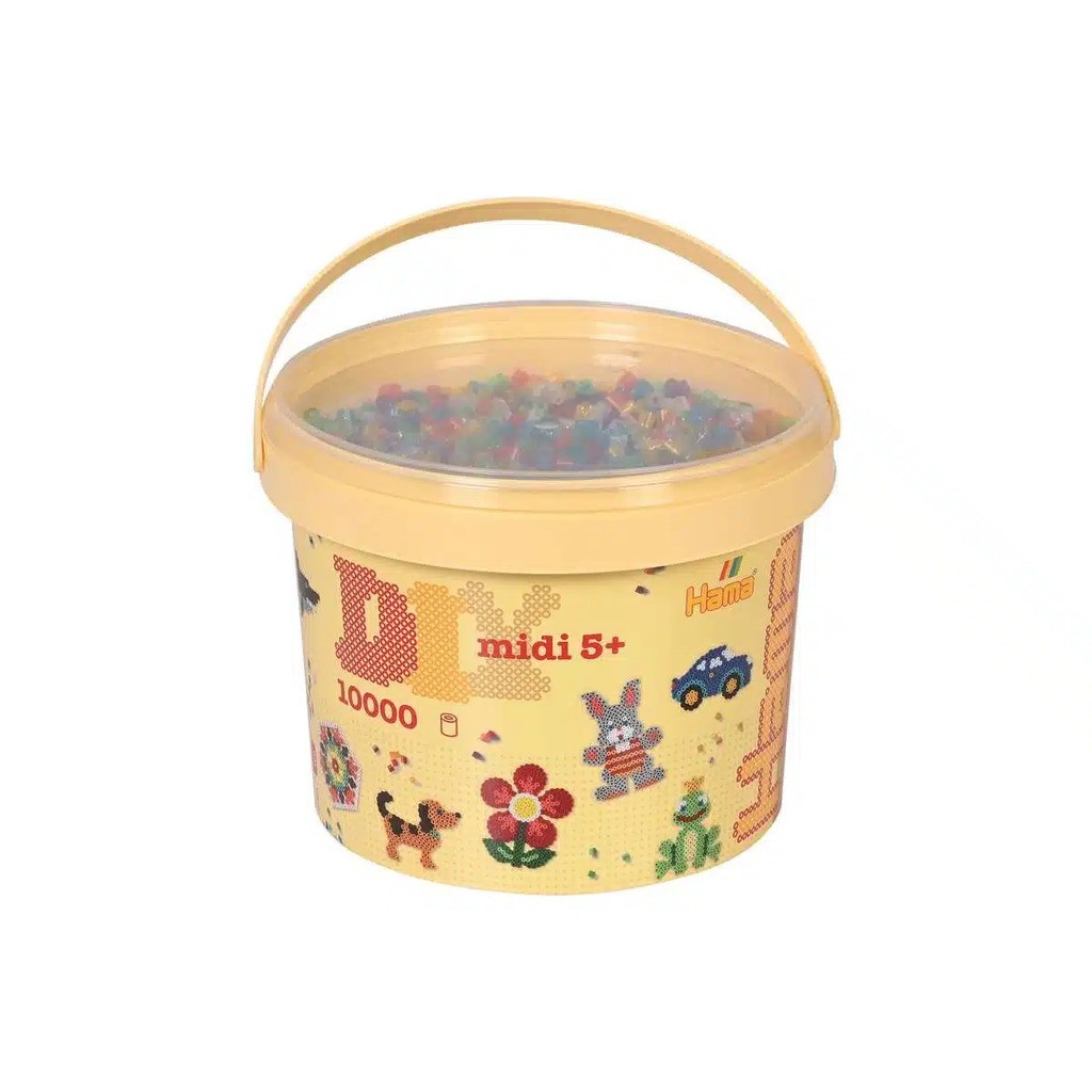 Hama midi perler 10.000stk transp. glitter mix