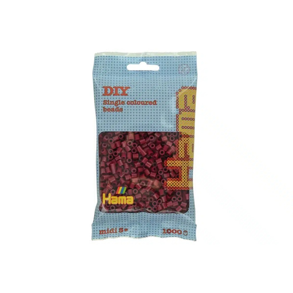 Hama perler - 1000stk mørk kirsebær - Midi (207-118)