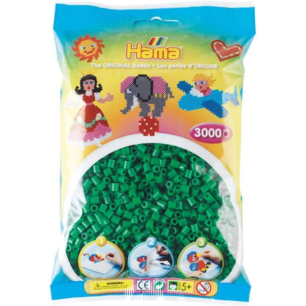 Hama Perler  3000 stk Grøn Midi (201-10)