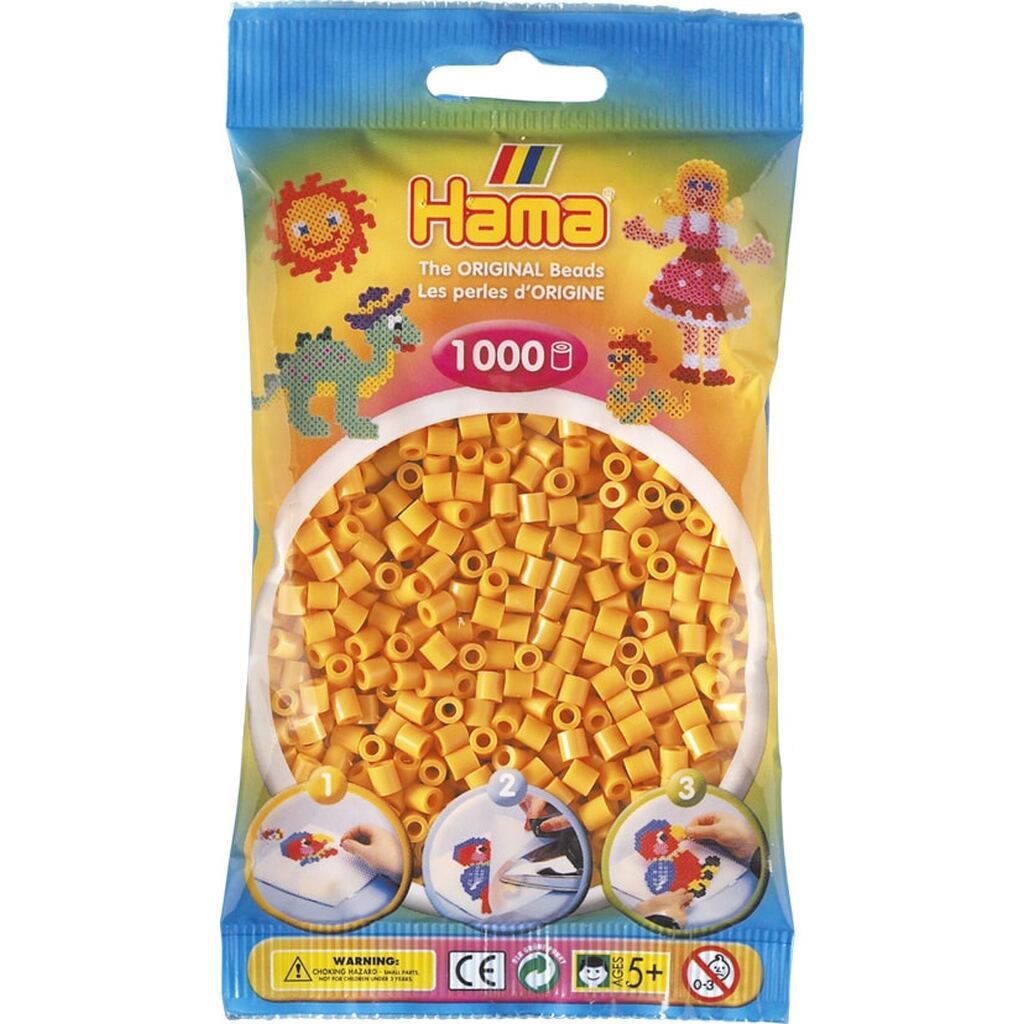 Hama Perler - 1000 stk Peter Plys gul - Midi (207-60)