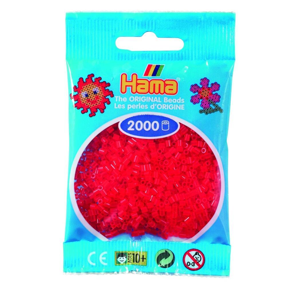 Hama Mini Perler  2.000 stk transp. rød - Mini (501-13)