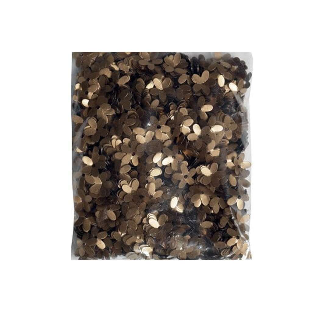 Pailletter Blomster guld 20g