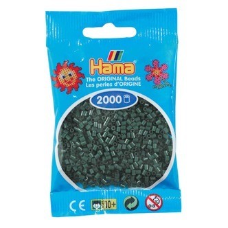 Hama Mini Perler  2.000 stk mørkegrøn - Mini (501-28)