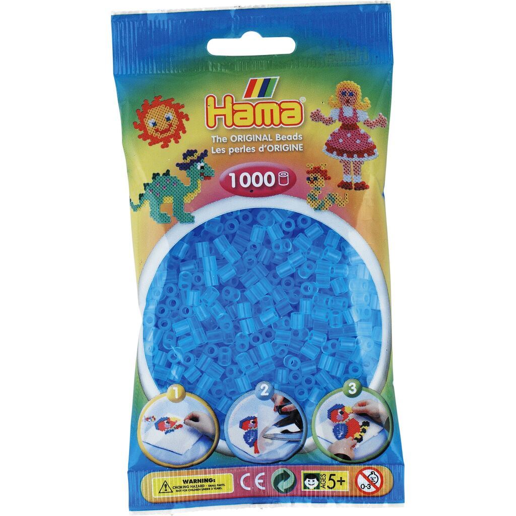 Hama Perler - 1000 stk Transparent Blågrøn- Midi (207-73)