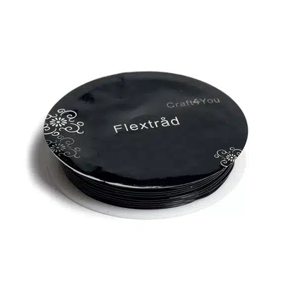 Smykketråd 0,8mm, ca 8m, sort