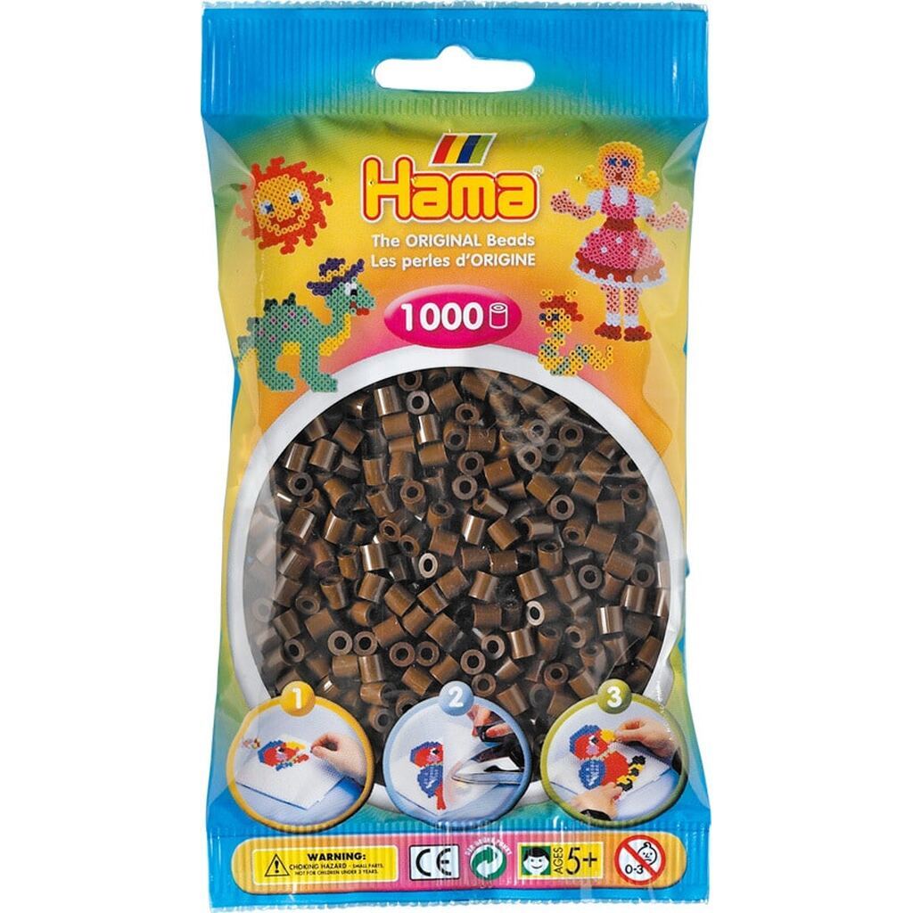 Hama Perler - 1000 stk brun - Midi (207-12)