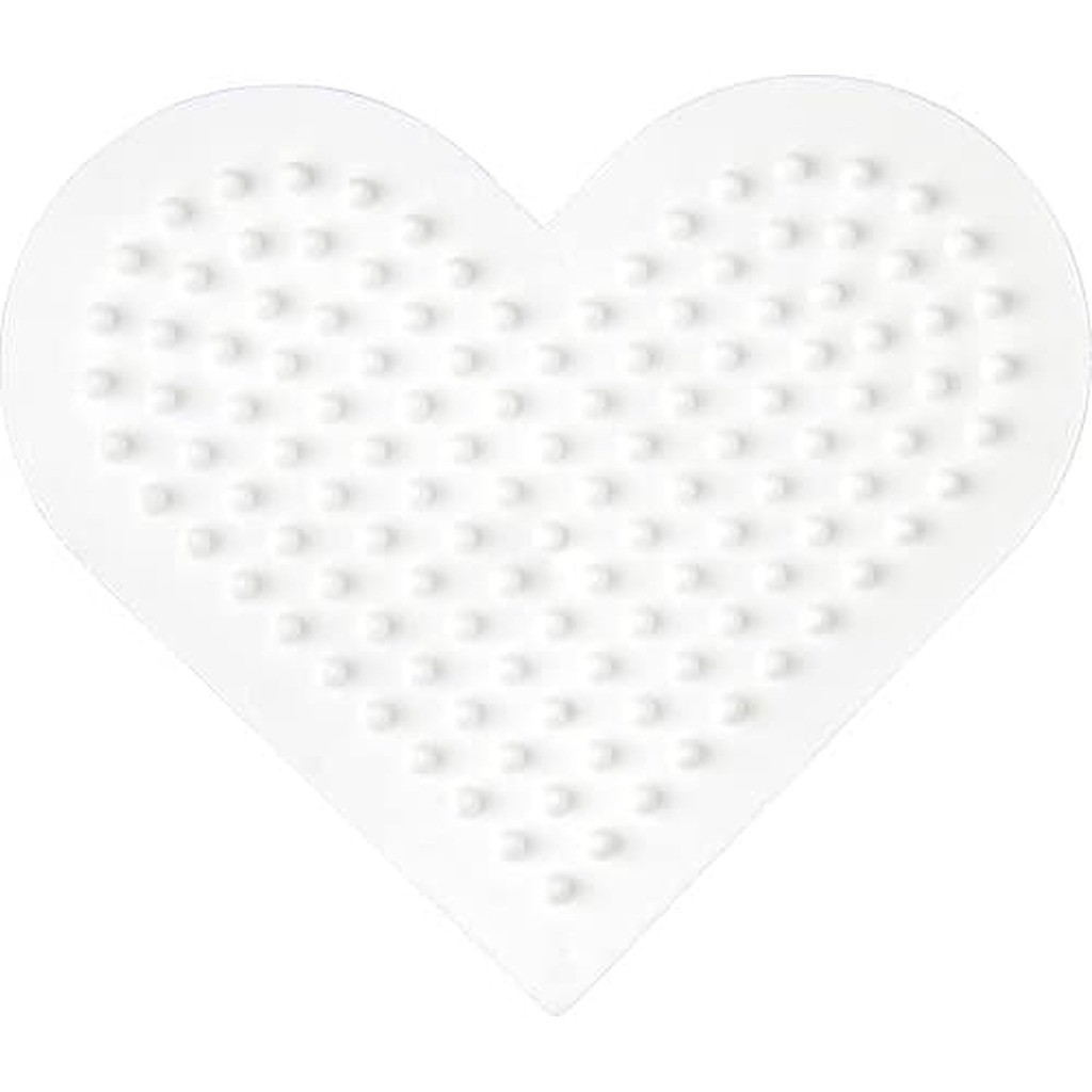 Hama Perleplade Midi - Hjerte lille 9x8cm Hvid - 1 stk