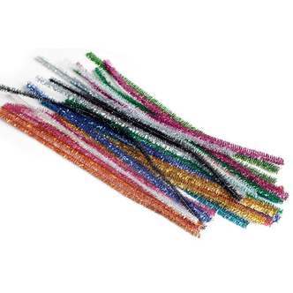 Piberenser Glitter farver 8mm x 30cm - 24stk