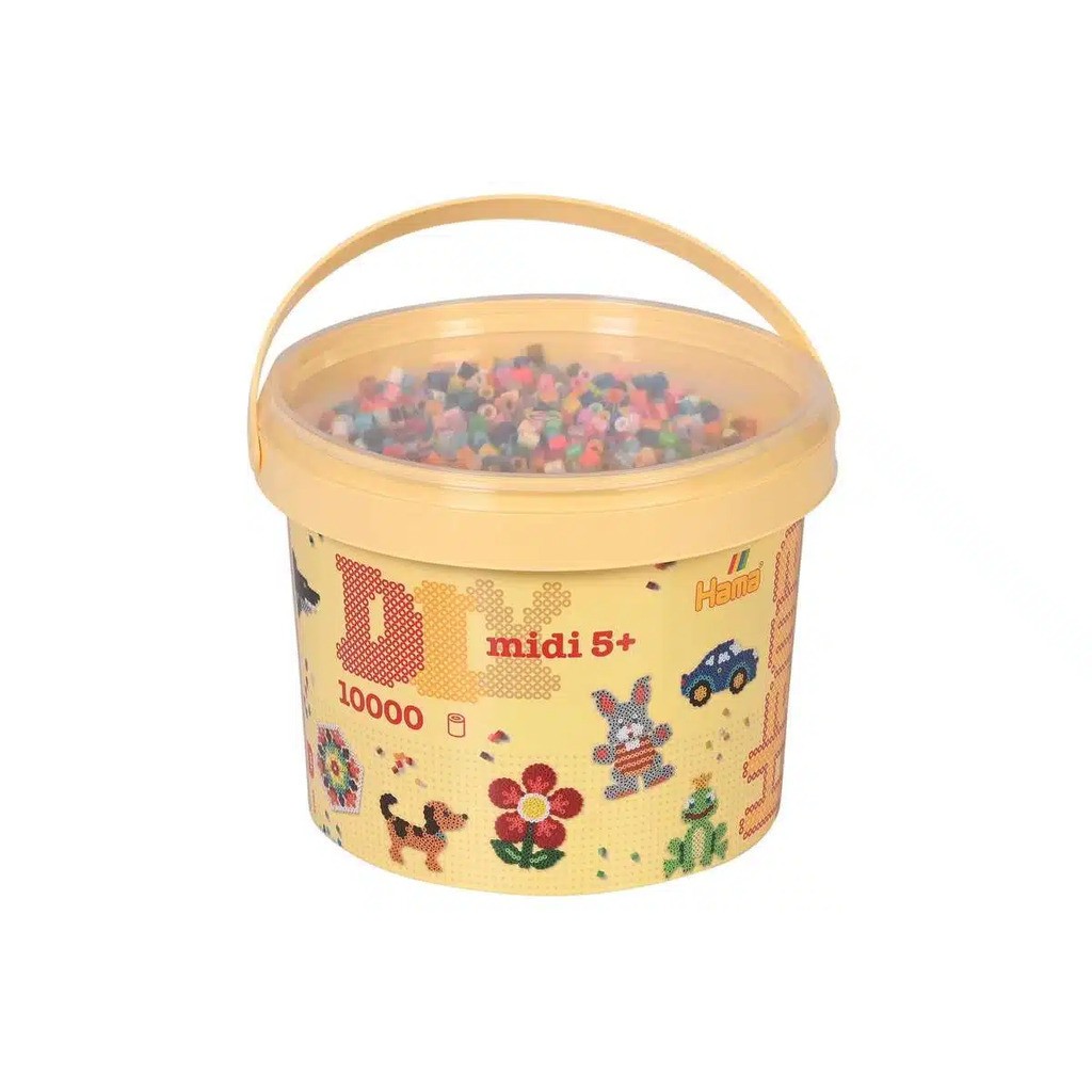 Hama perler  Bøtte med 10.000 stk  Mix 68  Midi