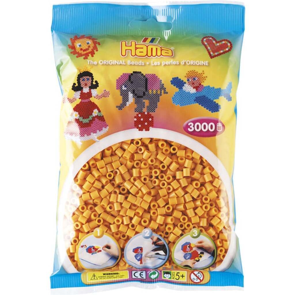 Hama Perler  3000 stk Peter Plys gul  Midi (201-60)