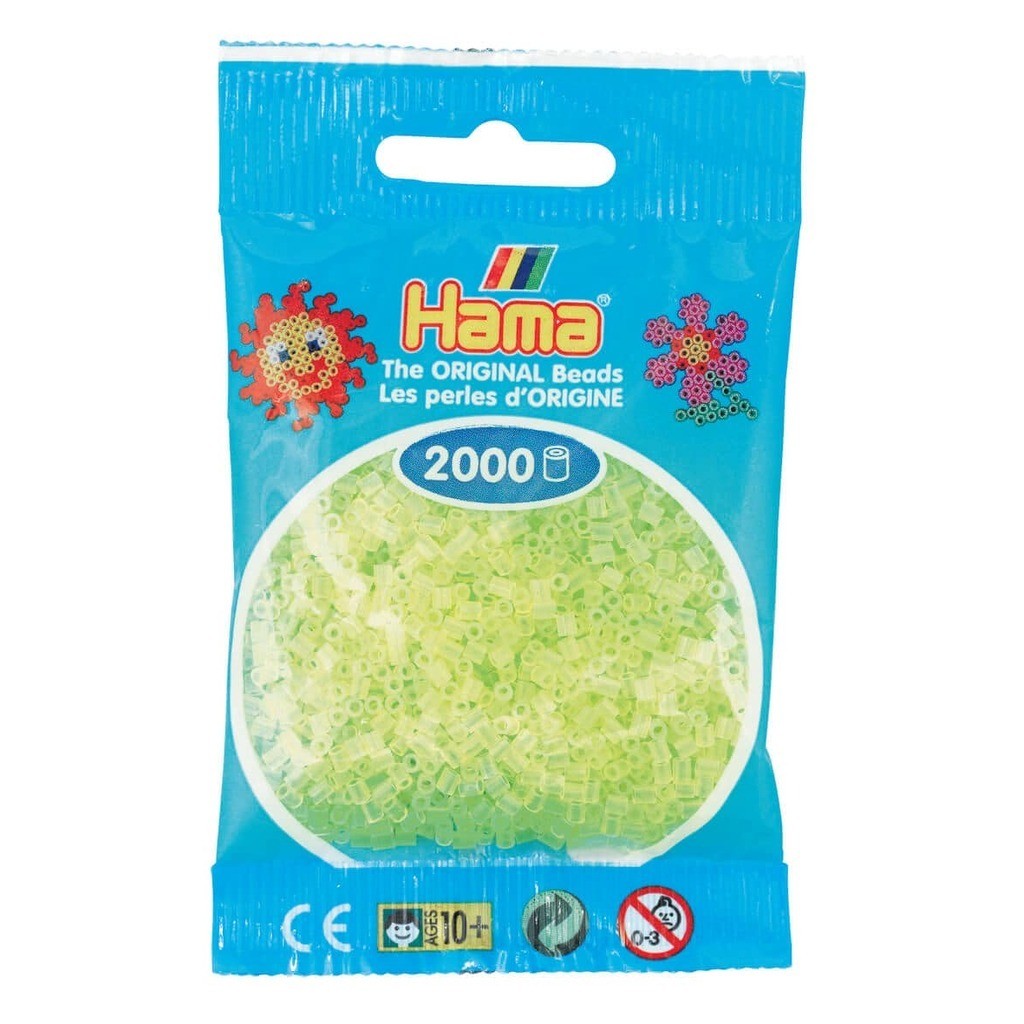 Hama Mini Perler  2.000 stk neon gul - Mini (501-34)