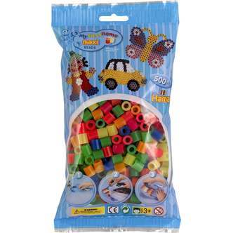 Hama Maxi Perler - 500 stk Neon Mix 51 (8472)