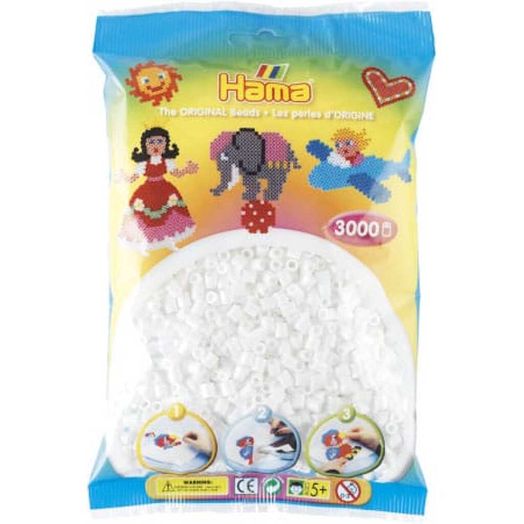 Hama Perler  3000 stk Hvid Midi (201-01