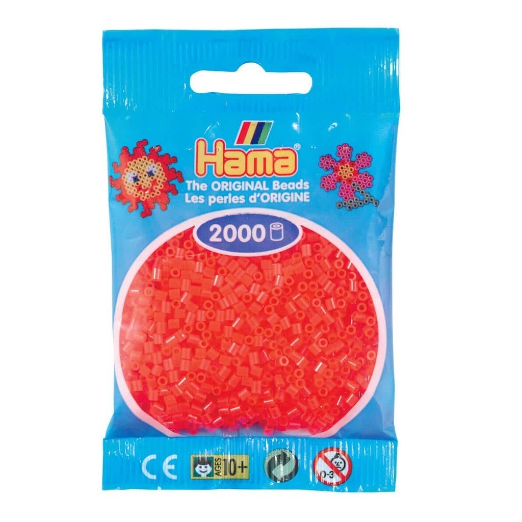 Hama Mini Perler  2.000 stk neon rød - Mini (501-35)