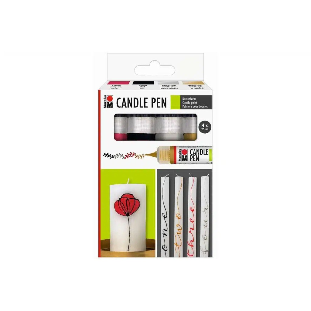 Lysvoks - Candle pen sæt 4 x 25ml.