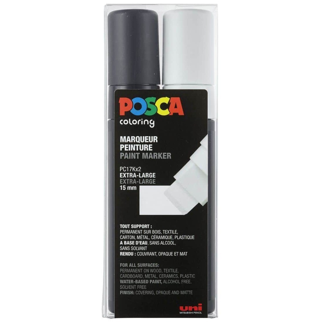 Posca PC17K sæt Sort Hvid