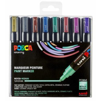 Posca Tusser Sæt Metalliske Farver PC-5M - 8 stk.