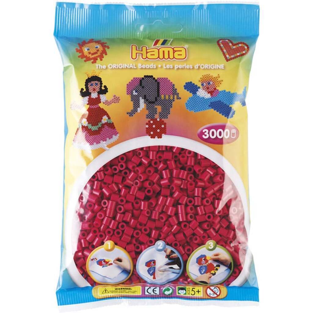 Hama Perler  3000 stk Vinrød Midi (201-29)