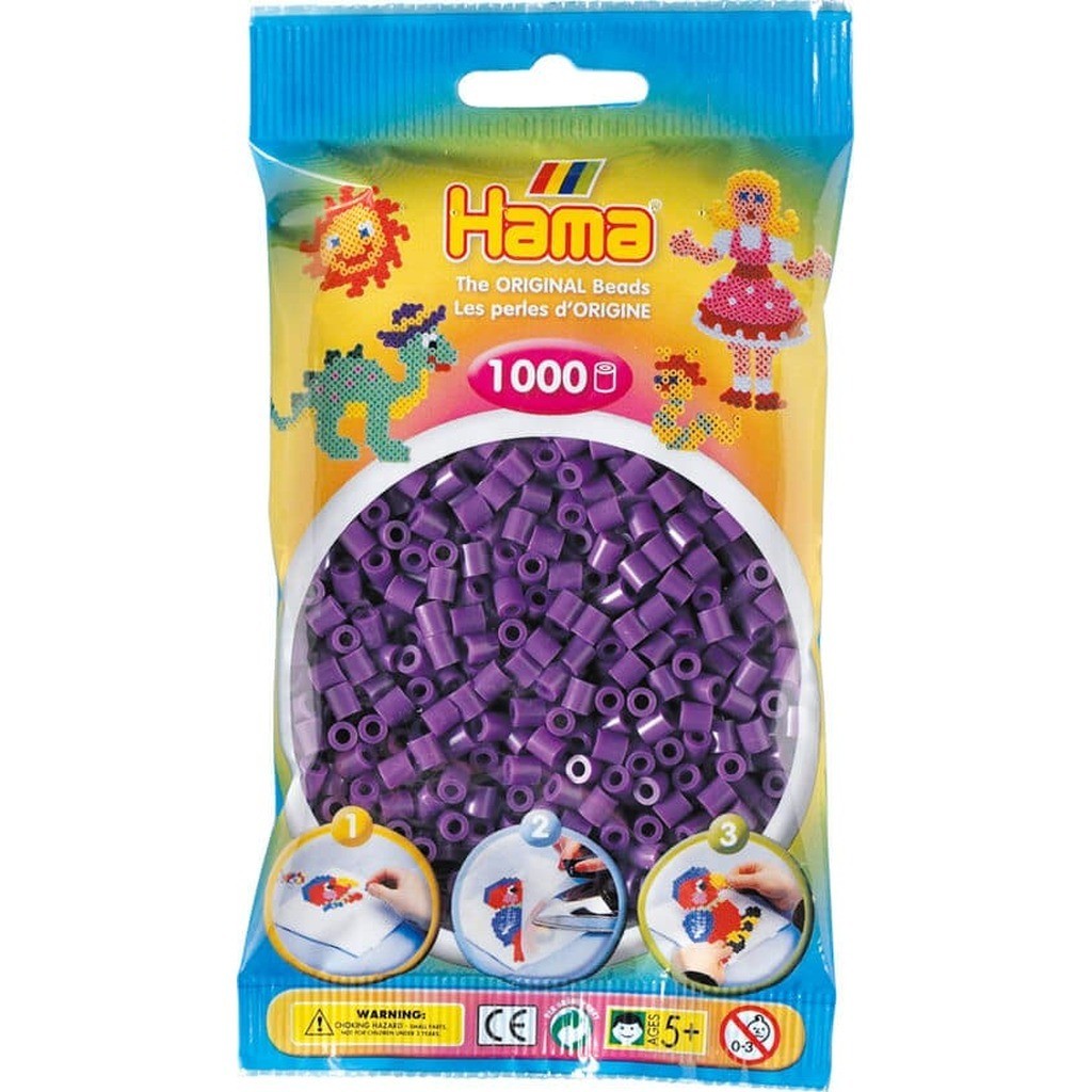 Hama Perler - 1000 stk lilla - Midi (207-07)