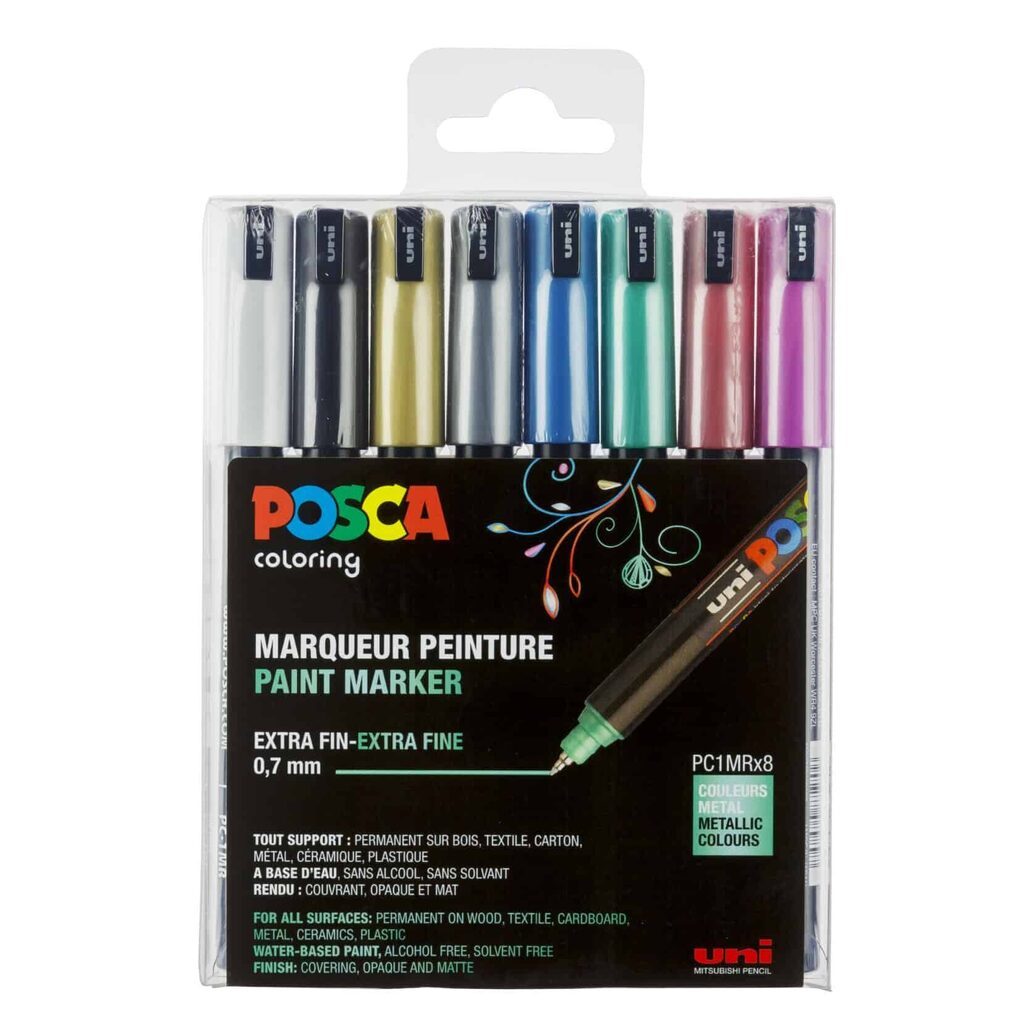 Posca Tusser Sæt Metalliske Farver PC-1MR - 8 stk.