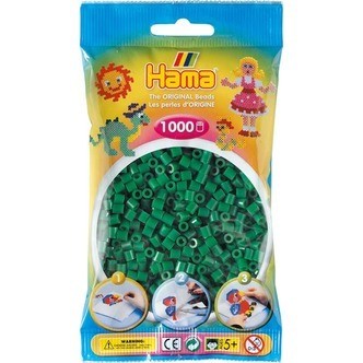 Hama Perler - 1000 stk grøn - Midi (207-10)