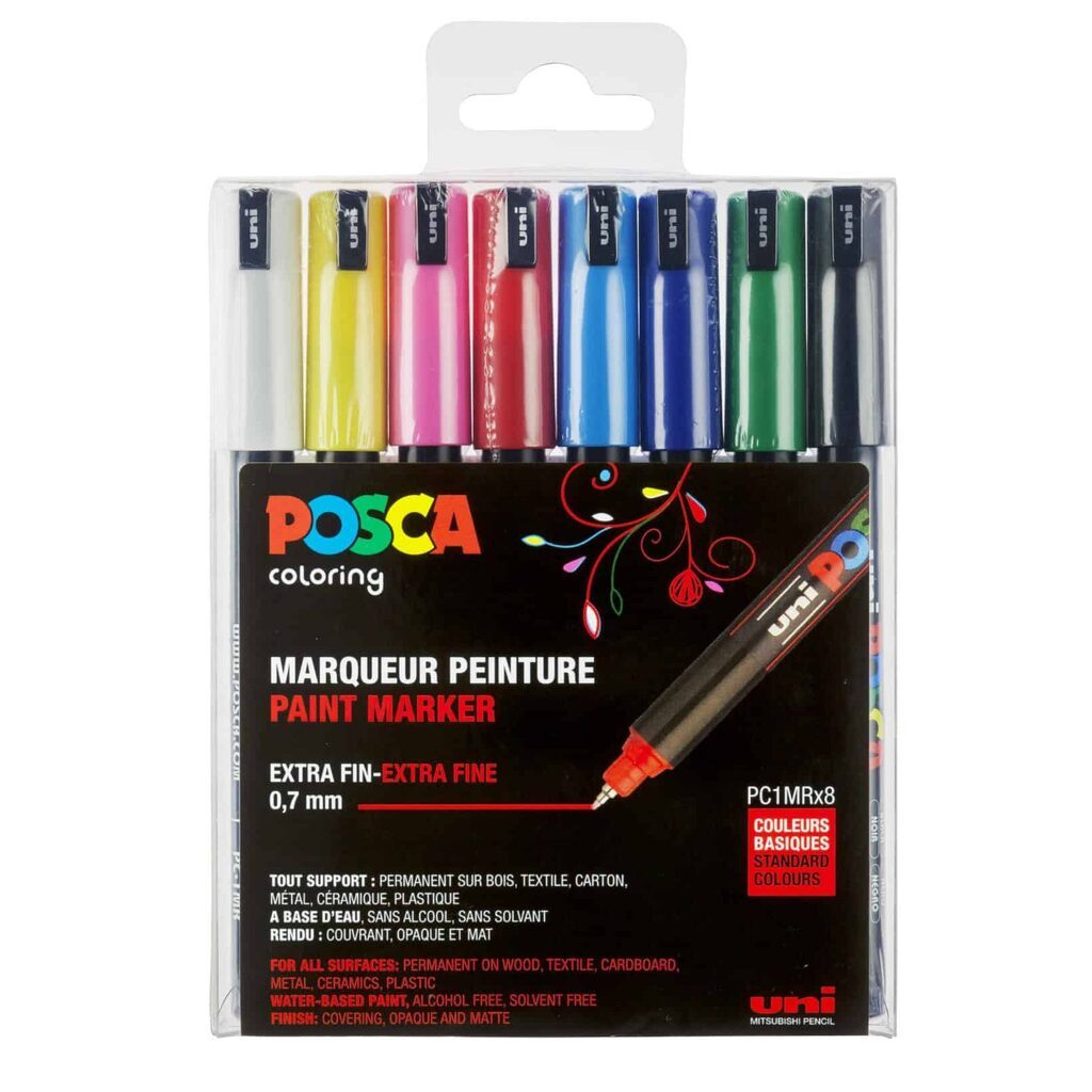 Posca Tusser Sæt Standard Farver PC-1MR - 8 stk.