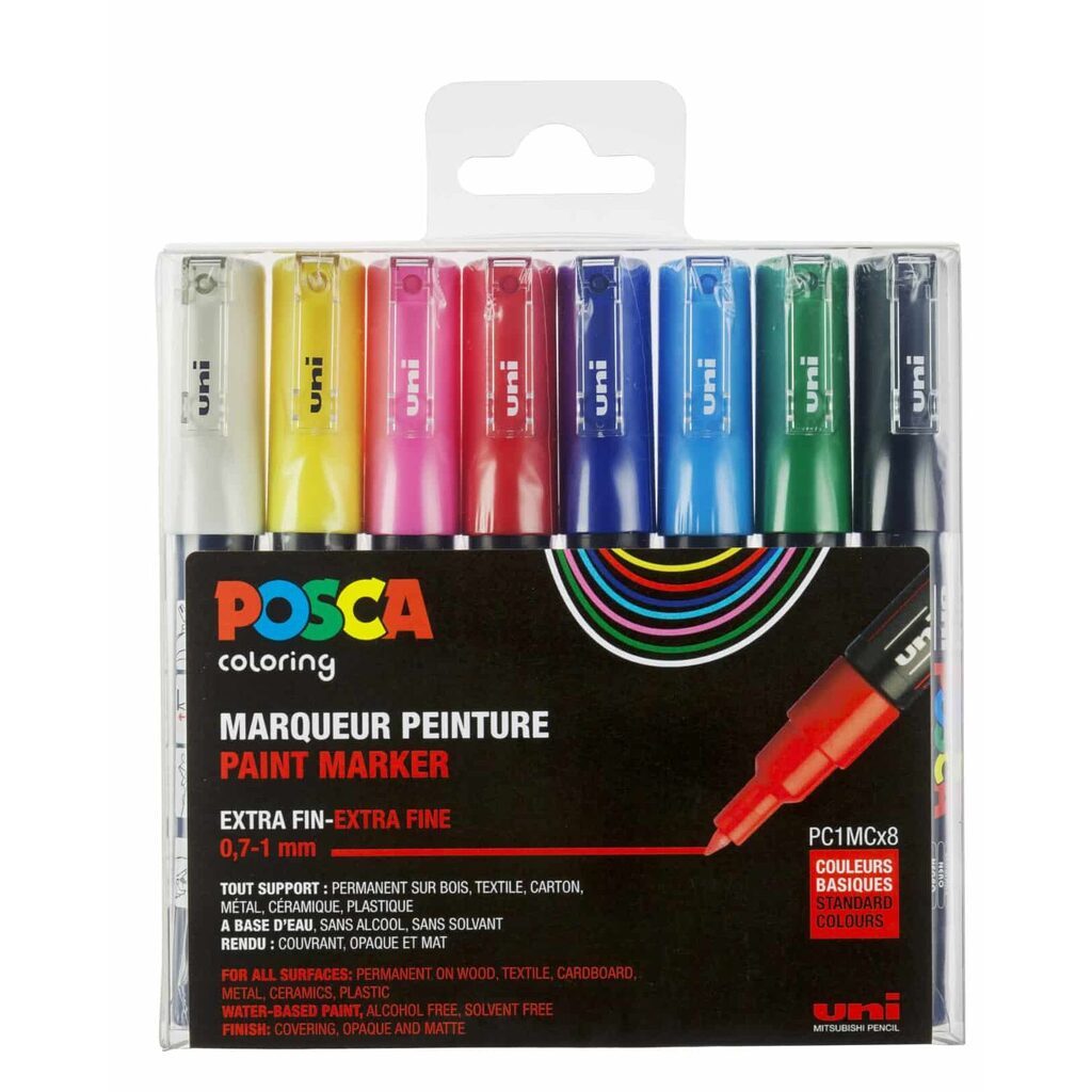 Posca Tusser Sæt Standard Farver PC-1M - 8 stk.
