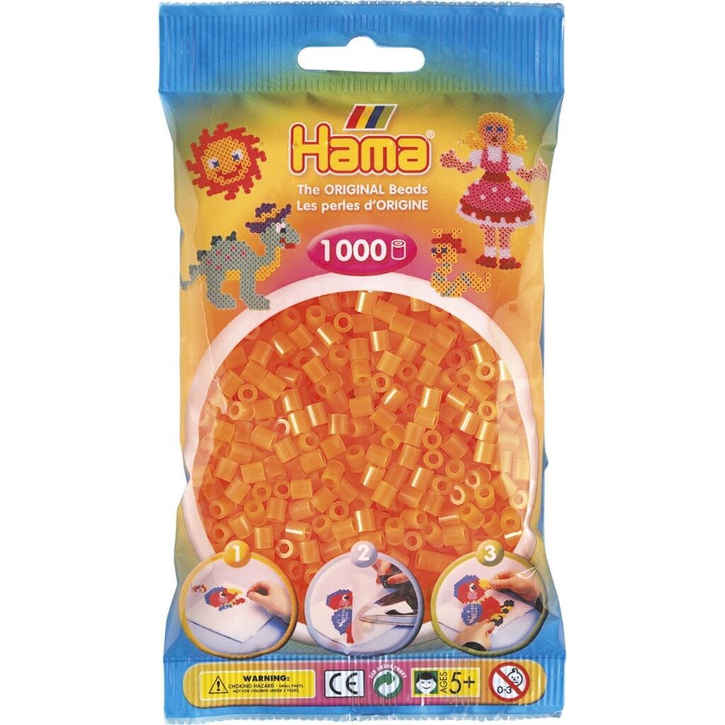 Hama Perler - 1000 stk neon orange - Midi (207-38)