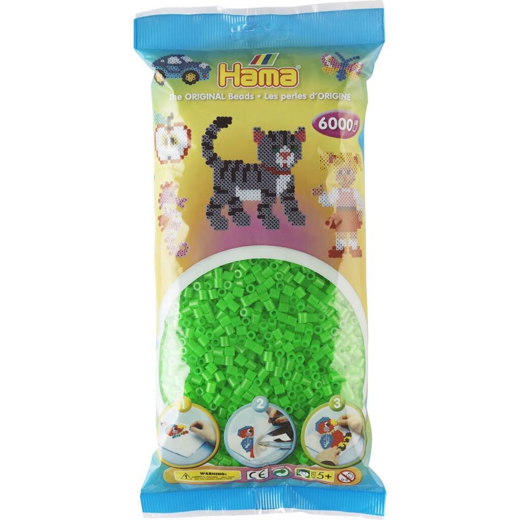 Hama Perler  6000 stk Flour Grøn Midi (205-42)