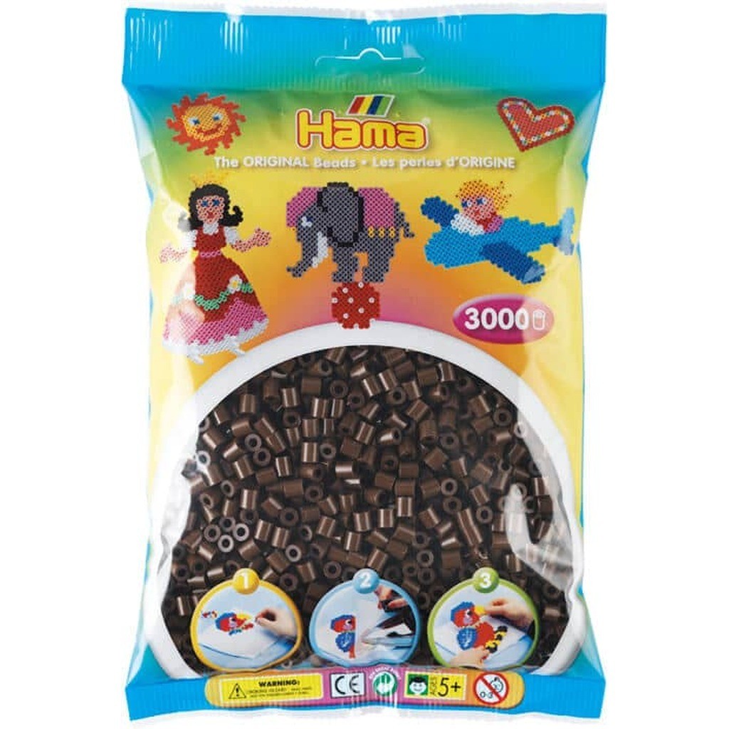 Hama Perler  3000 stk brun Midi (201-12)