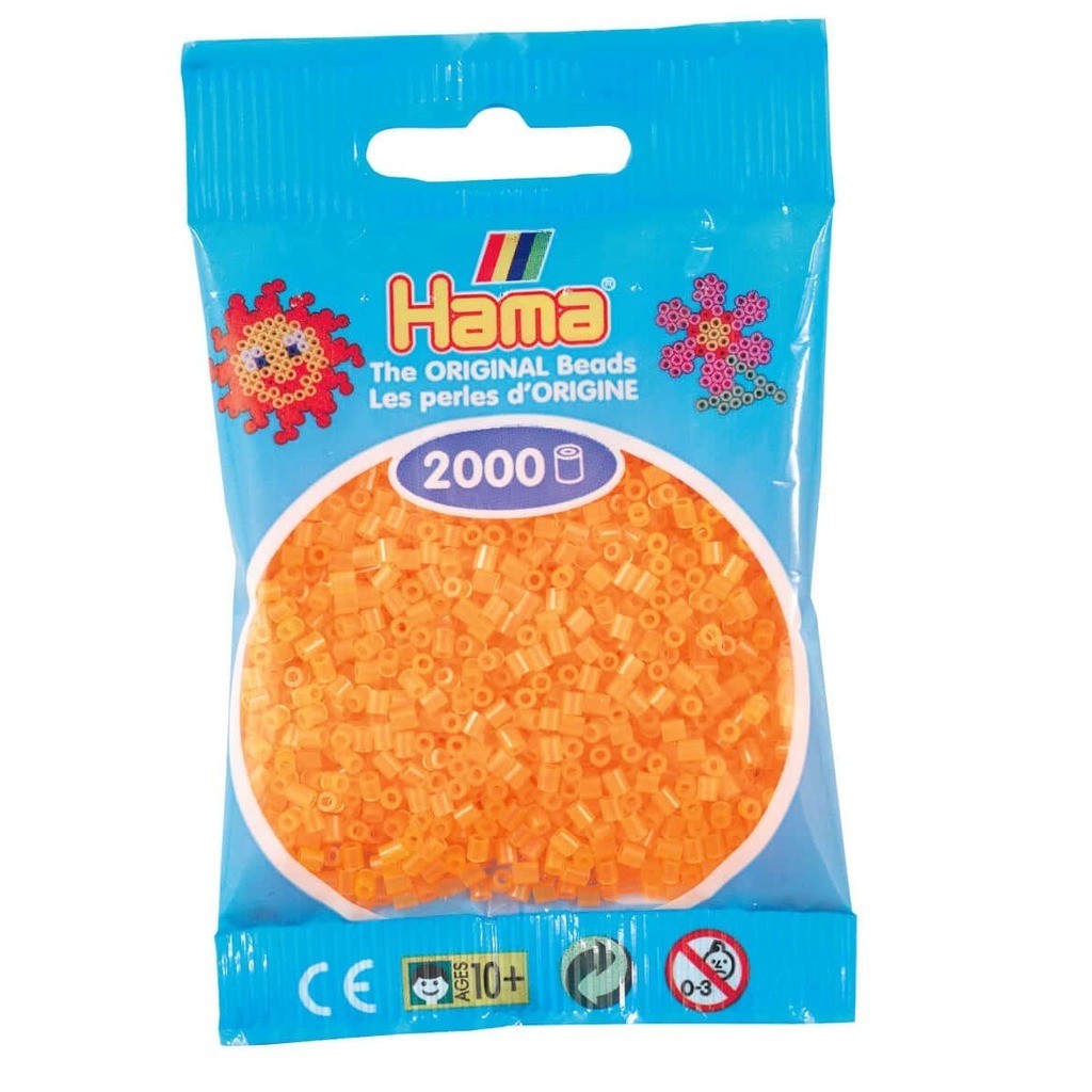 Hama Mini Perler  2.000 stk neon orange - Mini (501-38)
