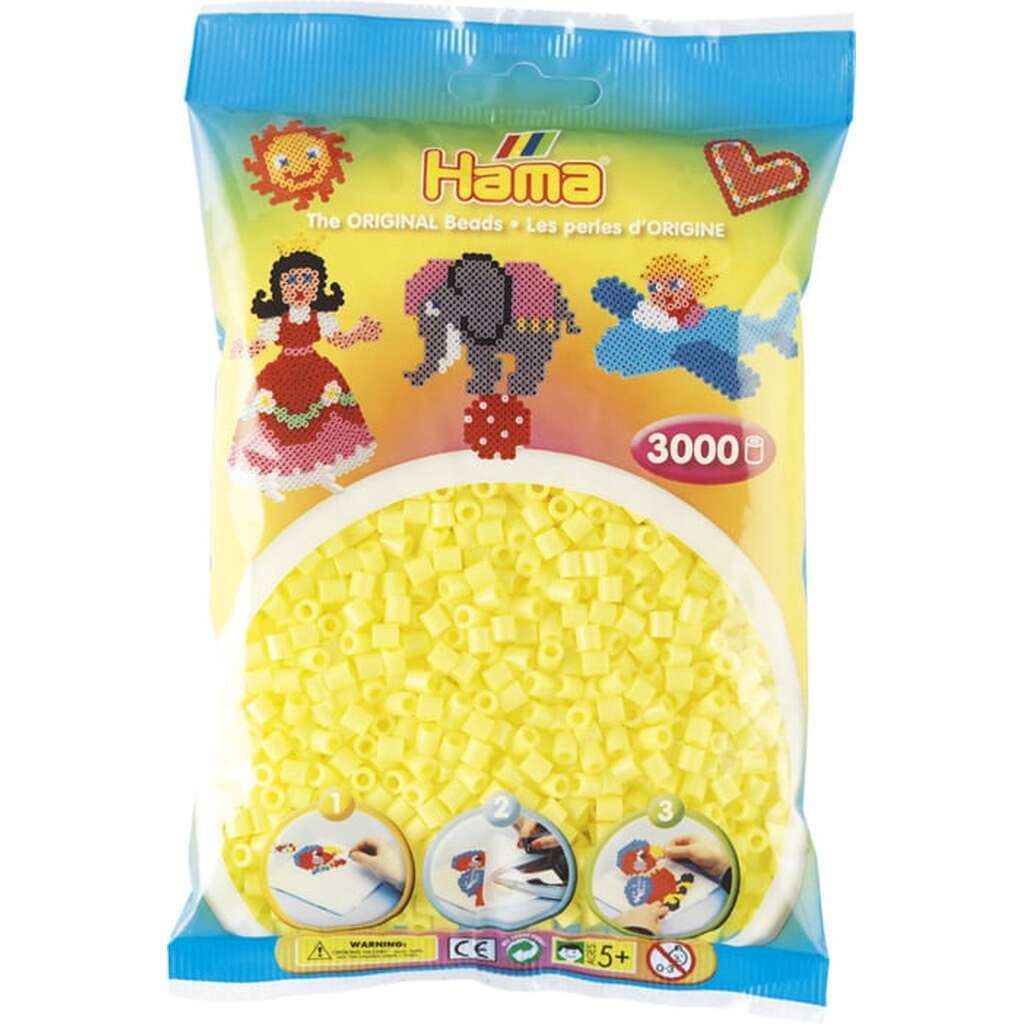 Hama Perler  3000 stk Pastel Gul Midi (201-43)