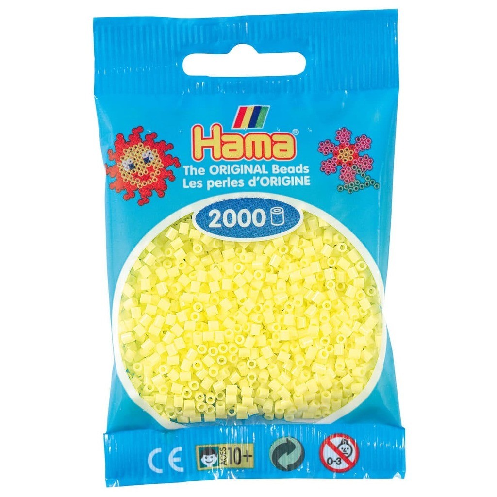 Hama Mini Perler  2.000 stk pastel gul - Mini (501-43)