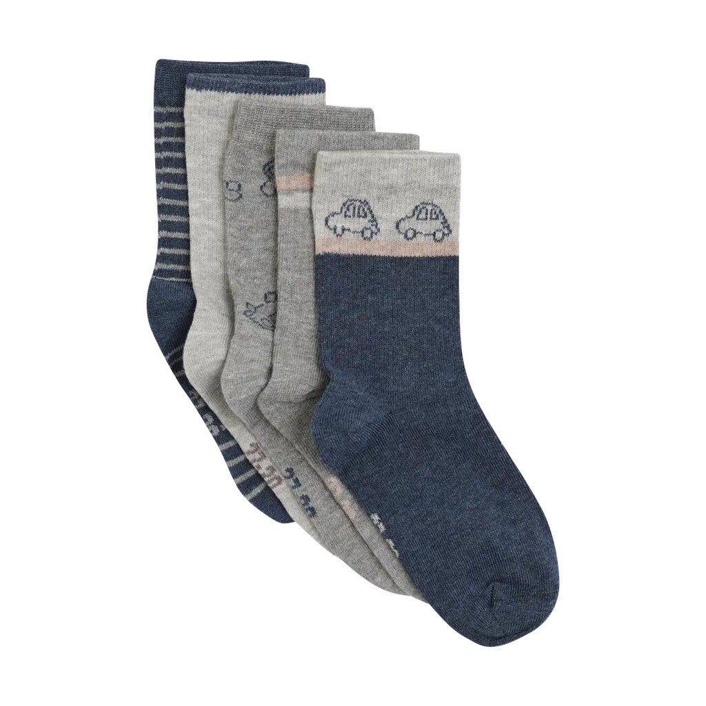 Strømpe m. mønster (5-pak) - Blue Nights - 19\22