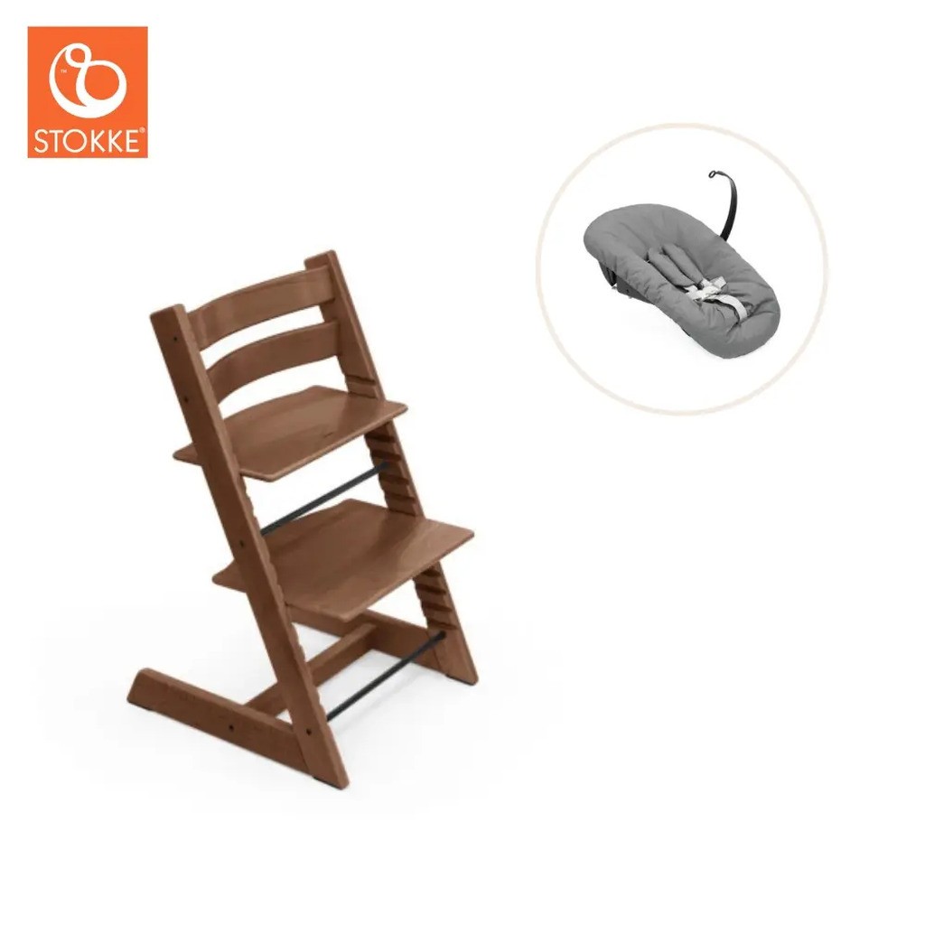 Højstol bøg inkl. newborn sæt - Warm brown