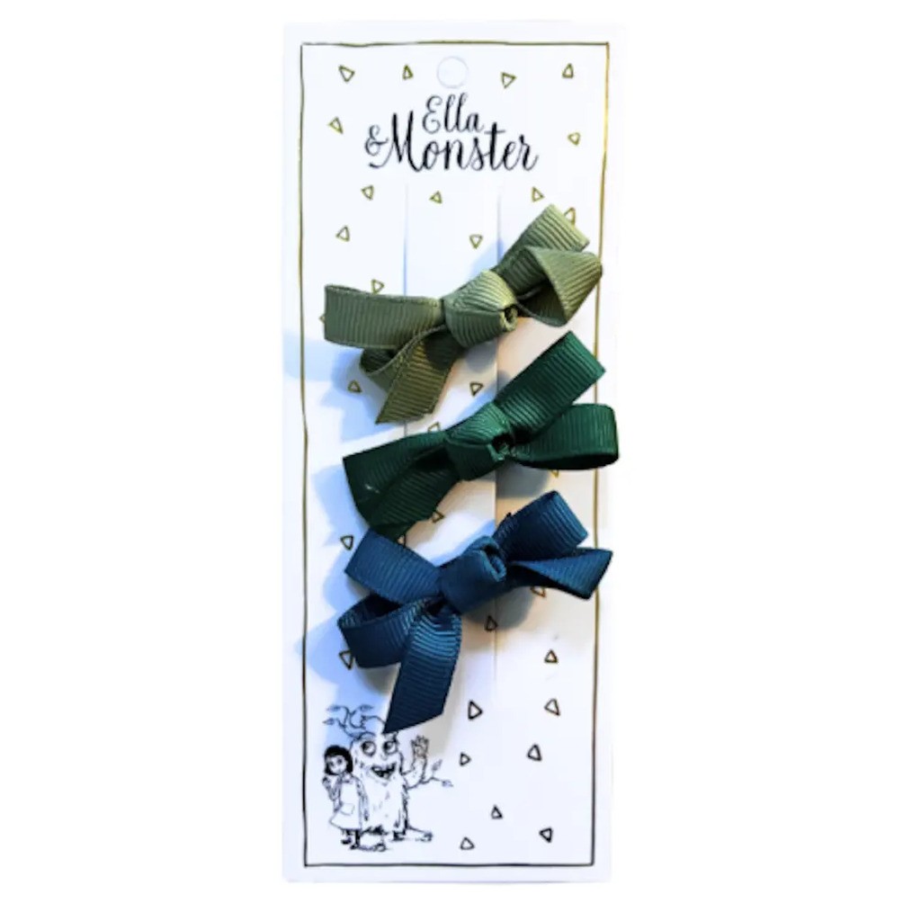 Hårspænde Sæt  -  Grønne Sløjfer