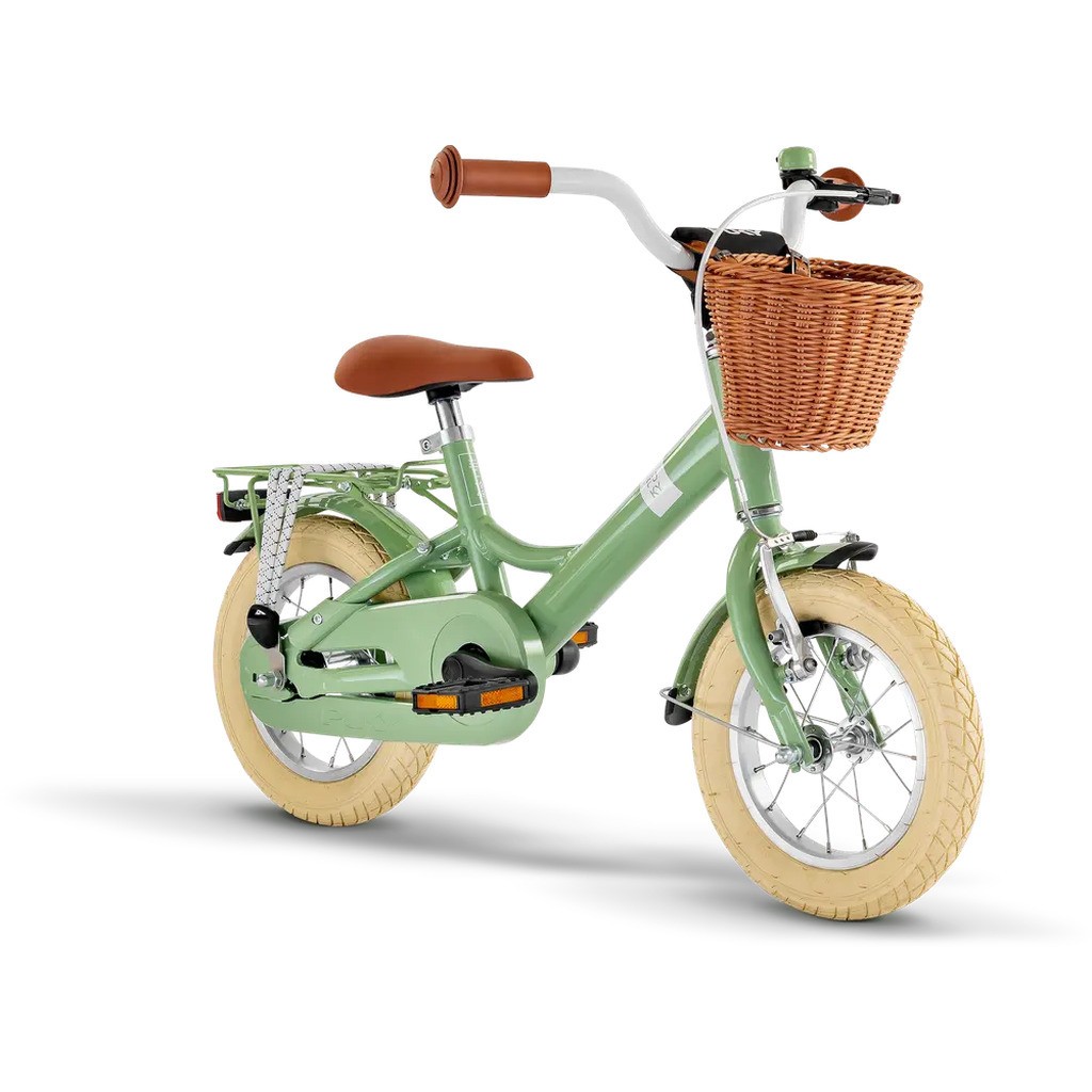 Youke Classic 12,Alu legecykel med kurv retro grøn