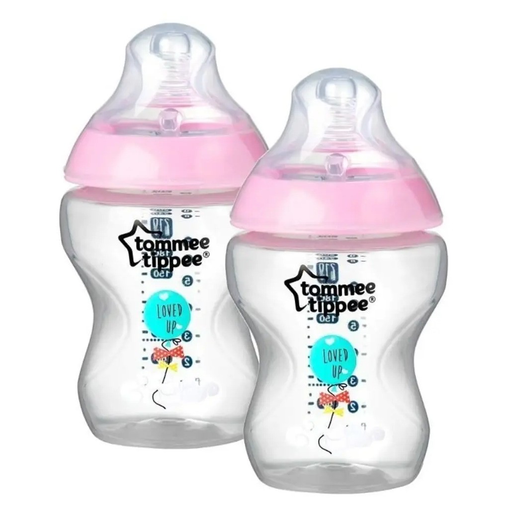 Natural start sutteflaske 2 x 260 ml - deco pink