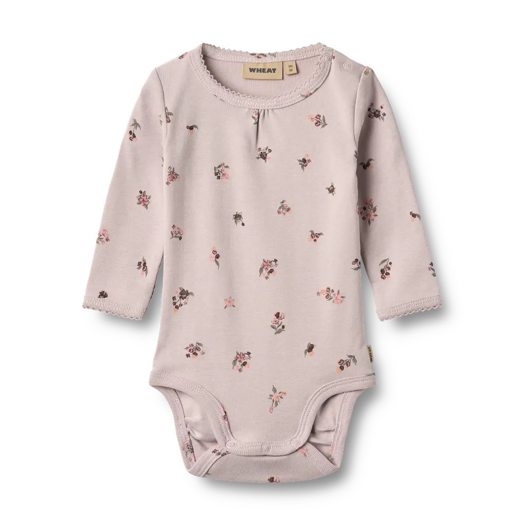 Roselinde Body Langærmet - Soft lilac flowers - 6 MDR.